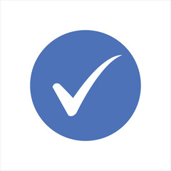Simple red check mark icon for approval and completion tasks