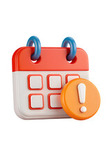 Deadline reminder icon with calendar design for important date management and organization apps