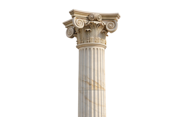Elegant ionic column with detailed scrolls and fluted design representing classical architecture