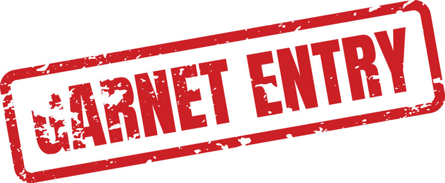 A red Garnet Entry stamp conveys a sense of urgency and importance