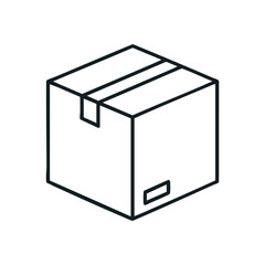 Simple Box Outline. An uncluttered graphic depicts a sealed container, suggesting dispatch, receipt, or something new inside.