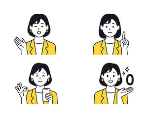 Professional Young Woman Consultant Facial Expression Icon