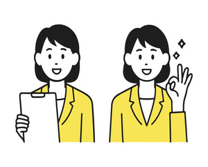 Professional Young Woman Consultant Facial Expression Icon