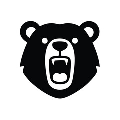 Roaring Bear Head Graphic. This bold illustration captures a mighty ursine beast with bared fangs, symbolizing strength, ferocity, and raw untamed wilderness.