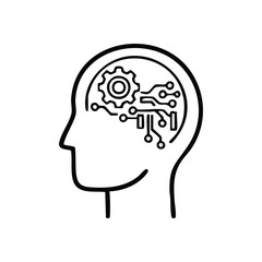 Artificial Intelligence Brain Concept. A conceptual graphic portraying advanced intellect. It symbolizes machine learning, robotic capabilities, and futuristic intelligent progress.