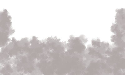 Soft grey cloud formation creating a textured border against a white background