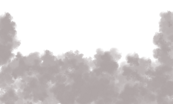 Soft grey cloud formation creating a textured border against a white background