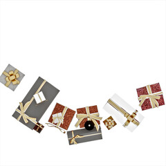 3d render Christmas decor gift boxes