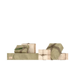 3d render Christmas decor gift boxes