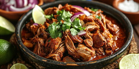 Cochinita pibil in dish on the table
