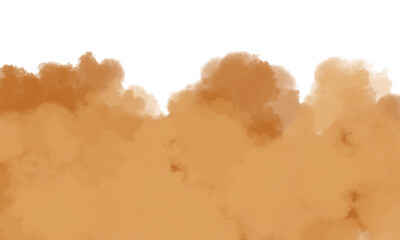 Brown watercolor cloud effect provides an abstract artistic background with soft edges and transparent qualities