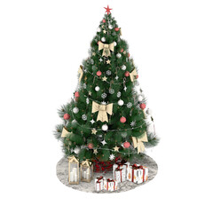 3d render Christmas decor gift boxes