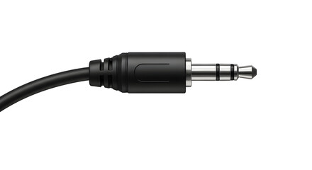 Black audio jack cable with 35mm stereo connector  
