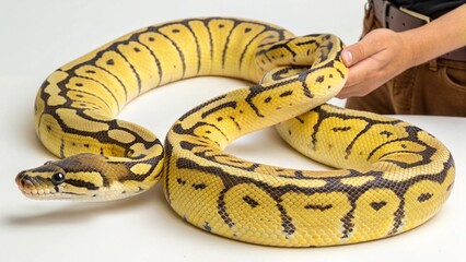 Lemon Blast Ball Python on studio background
