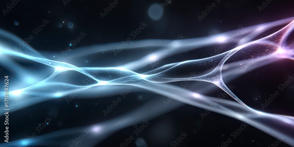 Poster abstract luminescence: a vibrant display of flowing light and energy, with swirling lines and delica