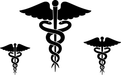 Caduceus symbol silhouette