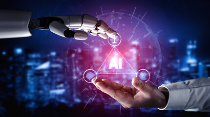 AI brain processes big data with generative AI, LLMs, and machine learning to support business decisions, prompt engineering, and future agentic artificial intelligence systems. spline