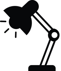 Contemporary Black Desk Lamp Vector for Lighting Design Projects Isloated On White Background