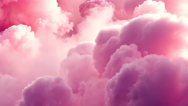 A pink cloud of smoke disperses into the sky, creating a striking visual effect, Pink candyfloss clouds as a cheerful birthday background, AI Generated