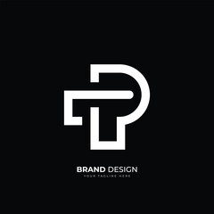 Fototapeta premium Letter Tp or Pt initial minimal simple monogram logo