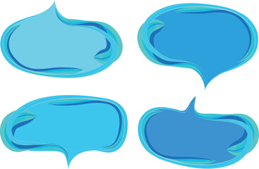 light blue colors creative outline speech bubbles banners