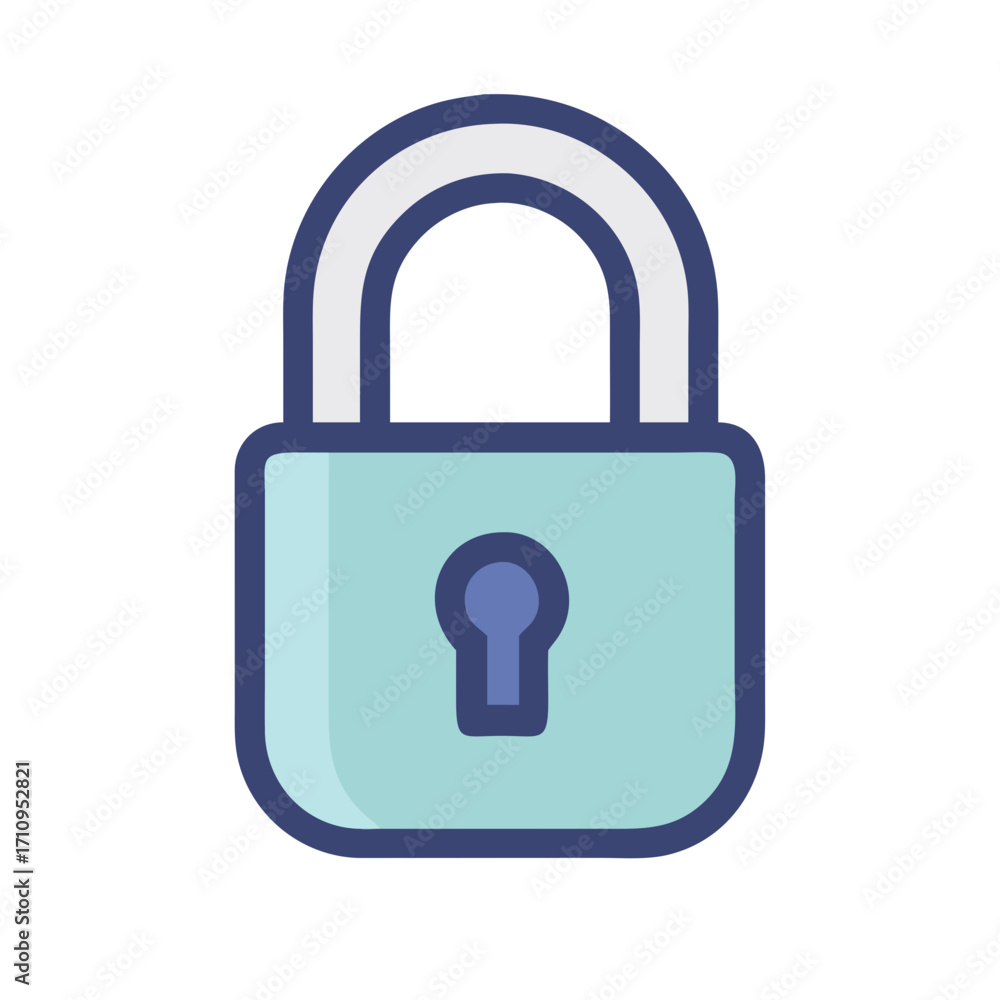 Poster padlock security icon vector illustration for data protection and access control concept design