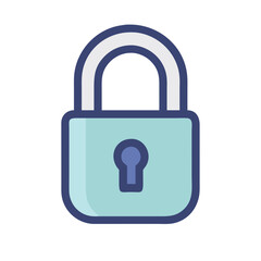Padlock security icon vector illustration for data protection and access control concept design