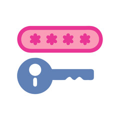 Secure password protection key access authentication login security privacy illustration vector graphic