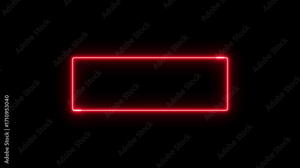 Poster abstract rectangle neon light photo frame red color repetitive motion design emphasizes sleek modern