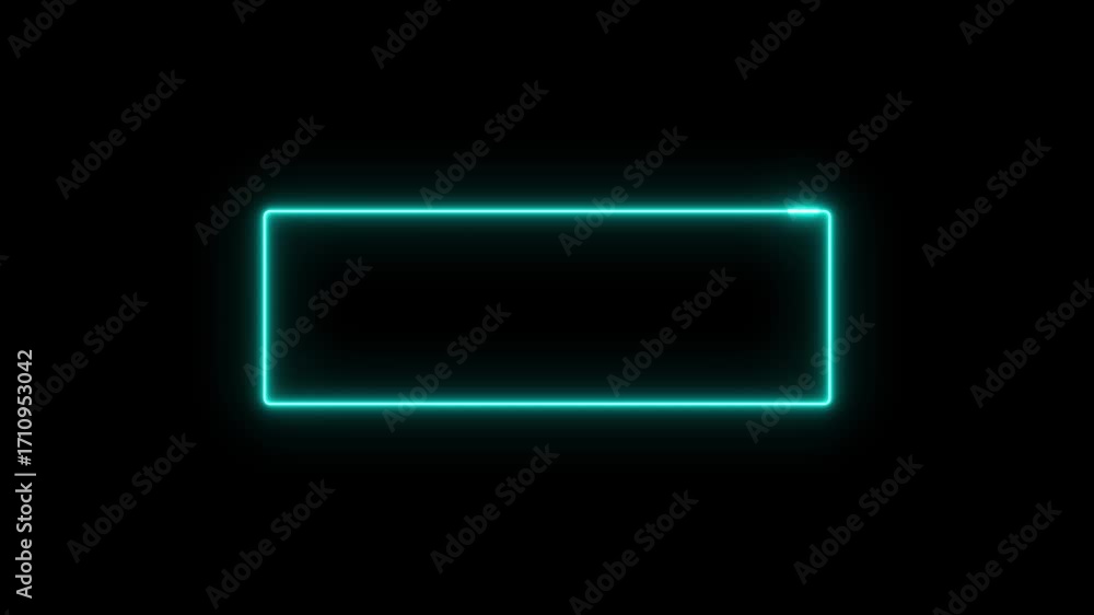 Poster abstract rectangle neon light photo frame cyan color repetitive motion design emphasizes sleek moder
