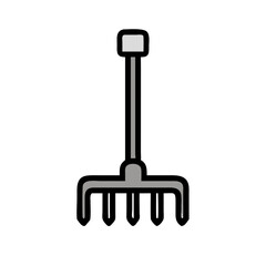 Illustration of garden rake tool for gardening and farming equipment for lawn and yard work