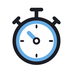 Stopwatch timer icon vector illustration for time management and productivity tracking design