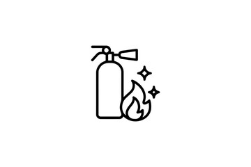 Emergency Fire Extinguisher Line Icon