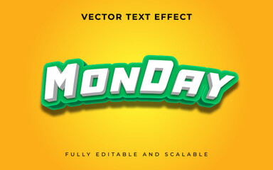 Obraz premium Monday 3D editable text effect