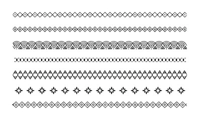 Collection of Decorative Geometric Borders and Dividers in Black and White