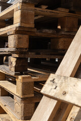 A pile of old and new pallets