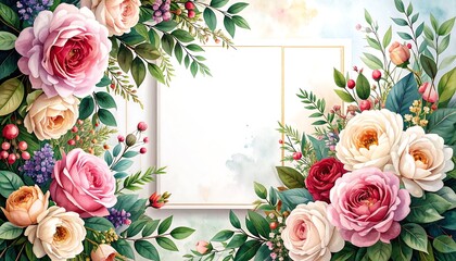 Floral frame with blank space