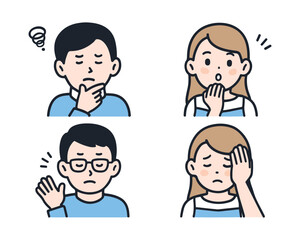 Fototapeta premium Thinking, Worried, Troubled Young Couple Icon