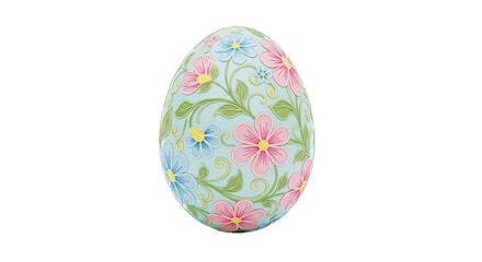 Fototapeta premium Beautifully Decorated Easter Egg With Floral Patterns Isolated On Transparent Background