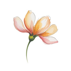 Delicate watercolor illustration of a whimsical floral design