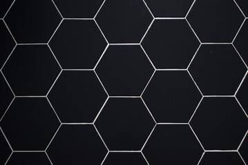 Fototapeta premium Modern Shower Wall with Blue Hexagonal Tiles