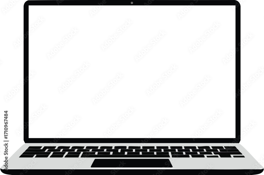 Aufkleber laptop computer with blank screen digital device technology vector illustration for business and wor