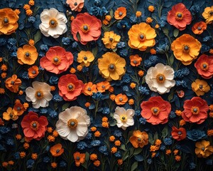 Vibrant floral art design