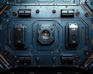 Futuristic panel with intricate details