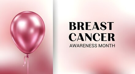 Pink Ribbon of Balloons for Breast Cancer Awareness and Support