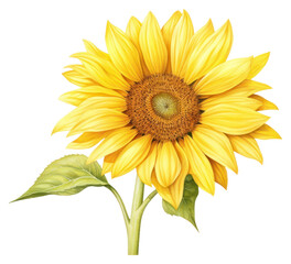 Naklejka premium PNG Sunflower plant white background inflorescence.