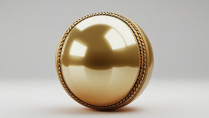 Gold cricket ball isolated on a white background3