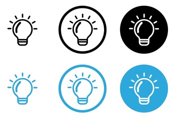 light bulb icons set 