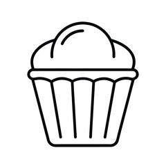 Clean outline vector icon of a muffin with simple details