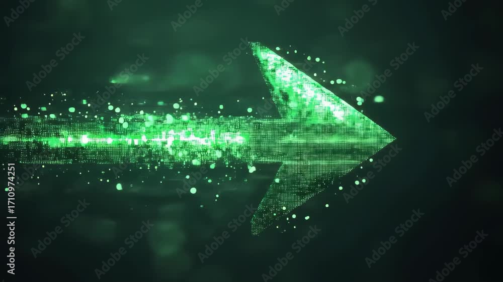 Poster dynamic tech green arrow motion effect graphic design for modern digital projects, tech green arrow 